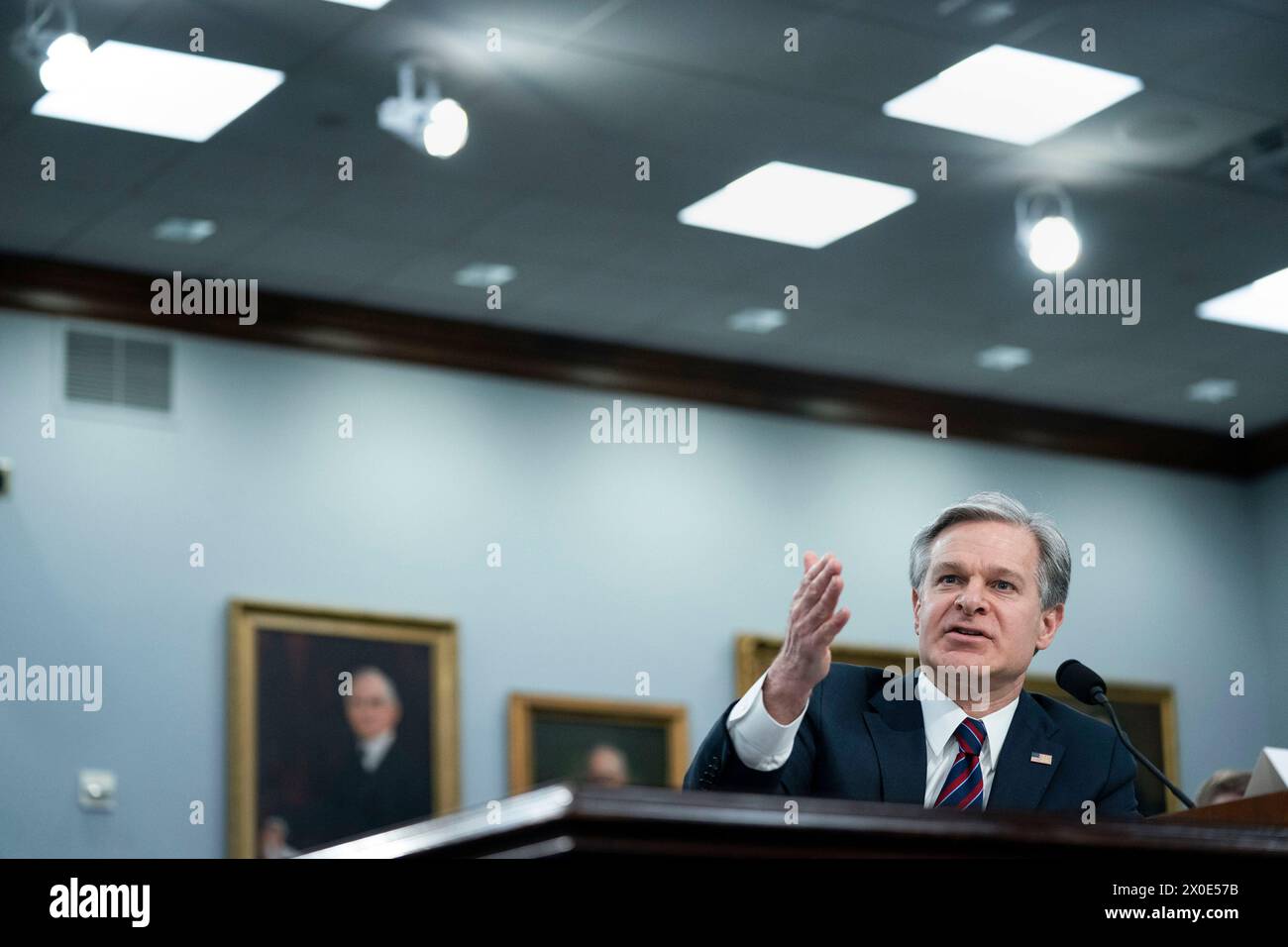 Director of the Federal Bureau of Investigation Christopher Wray speaks