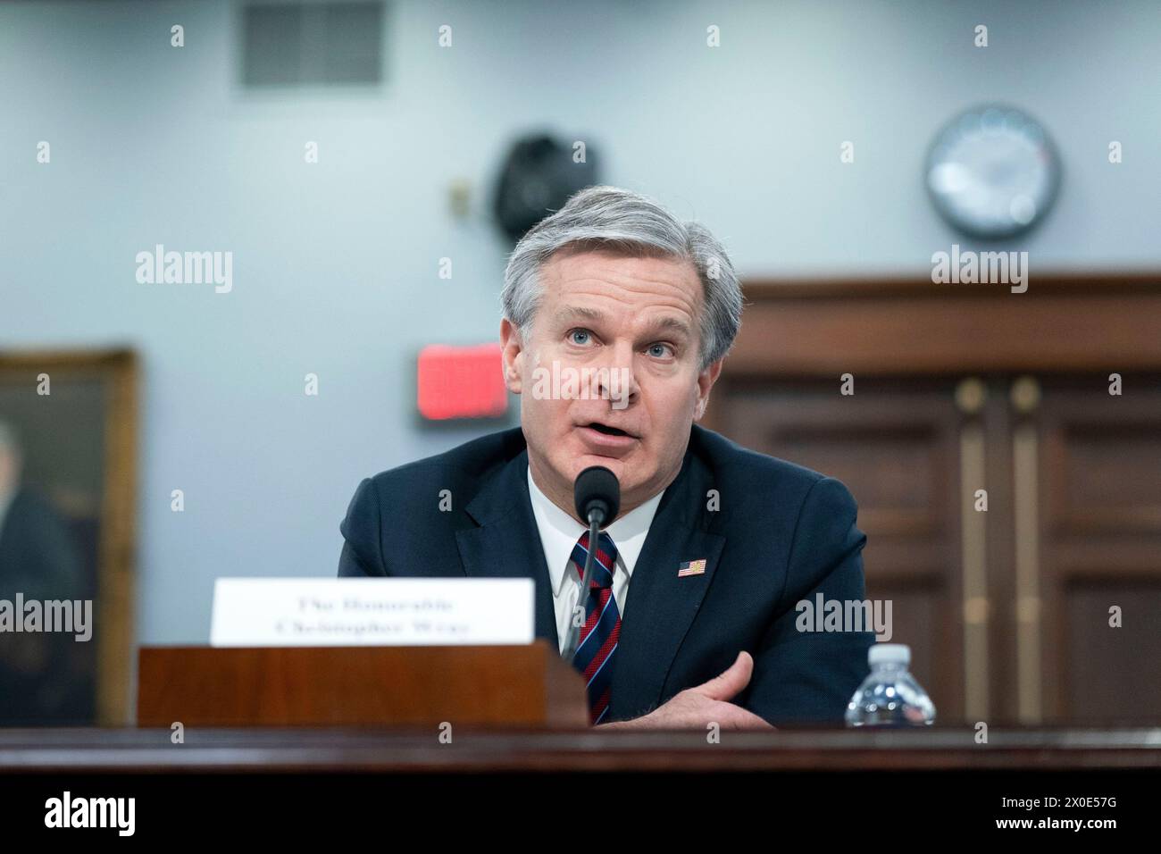 Director of the Federal Bureau of Investigation Christopher Wray speaks