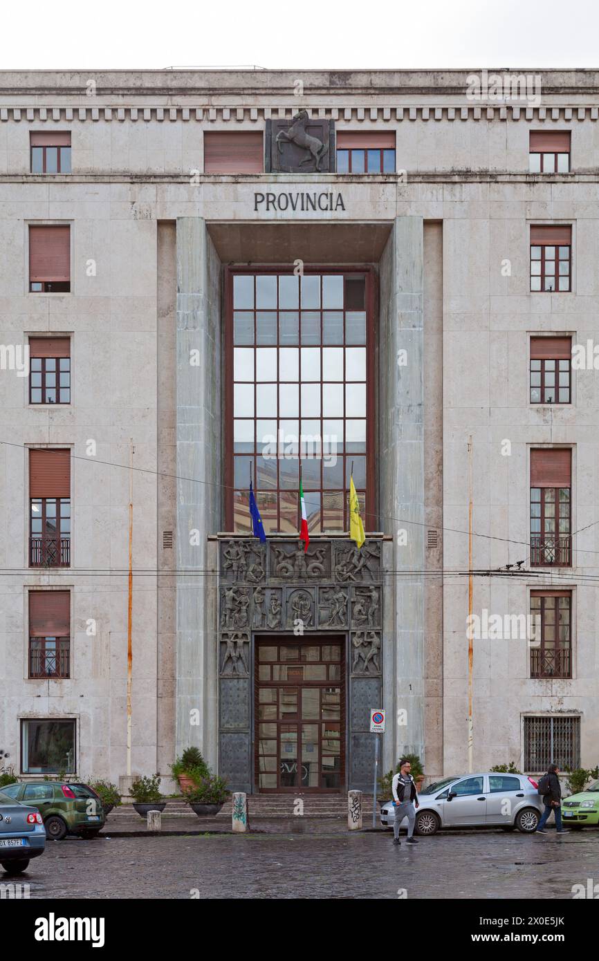 Naples, Italy - March 19 2018: Facade of the Provincial Administration Of Naples - General secretariat offices (Italian: Amministrazione Provinciale D Stock Photo