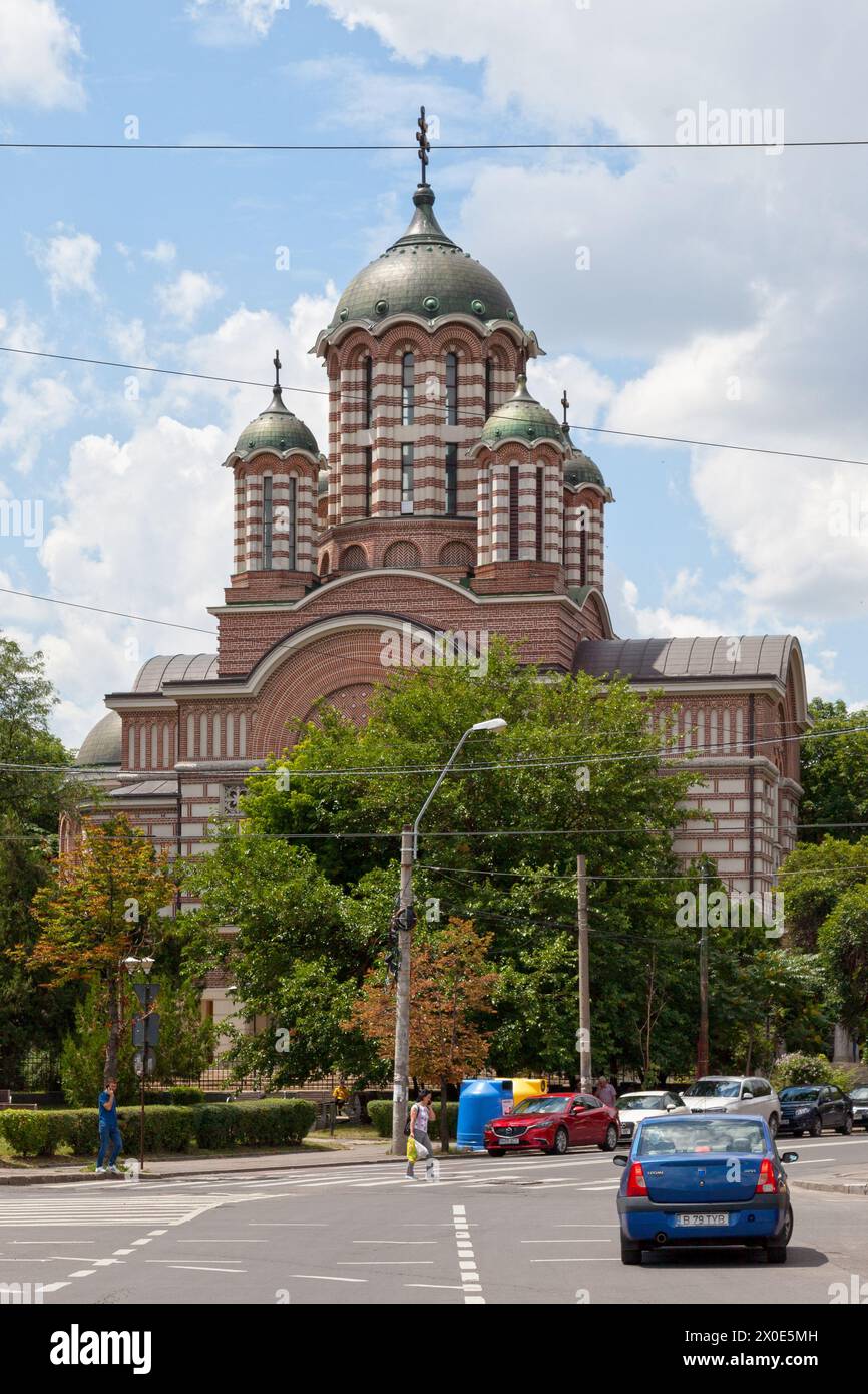 Bucharest, Romania - June 24 2018: Church of St. Eleutherius (Romanian: Biserica Sfântul Elefterie) near the Bucharest National Opera House. Stock Photo