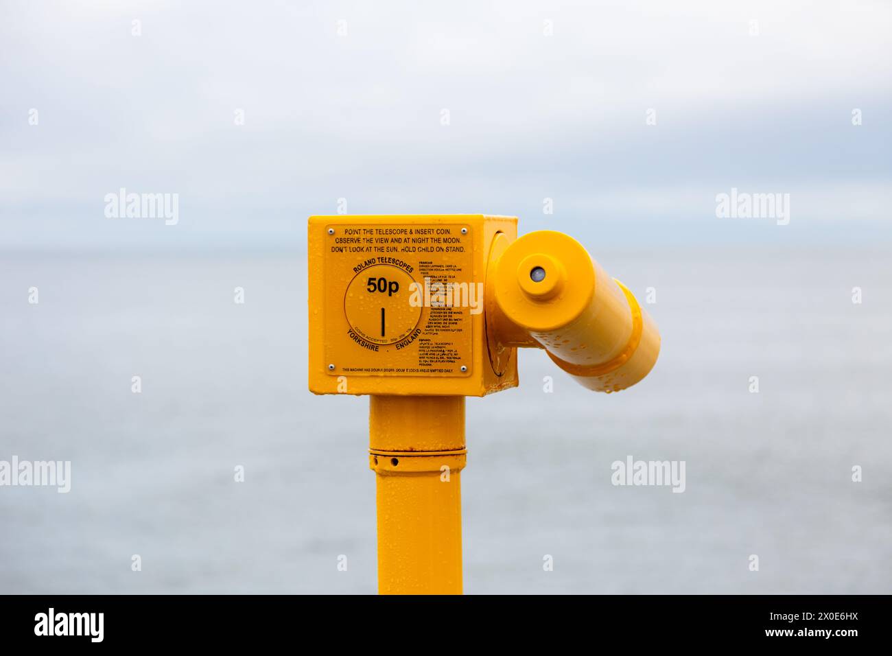 Coin operated telescope, at the seaside, England, UK Stock Photo