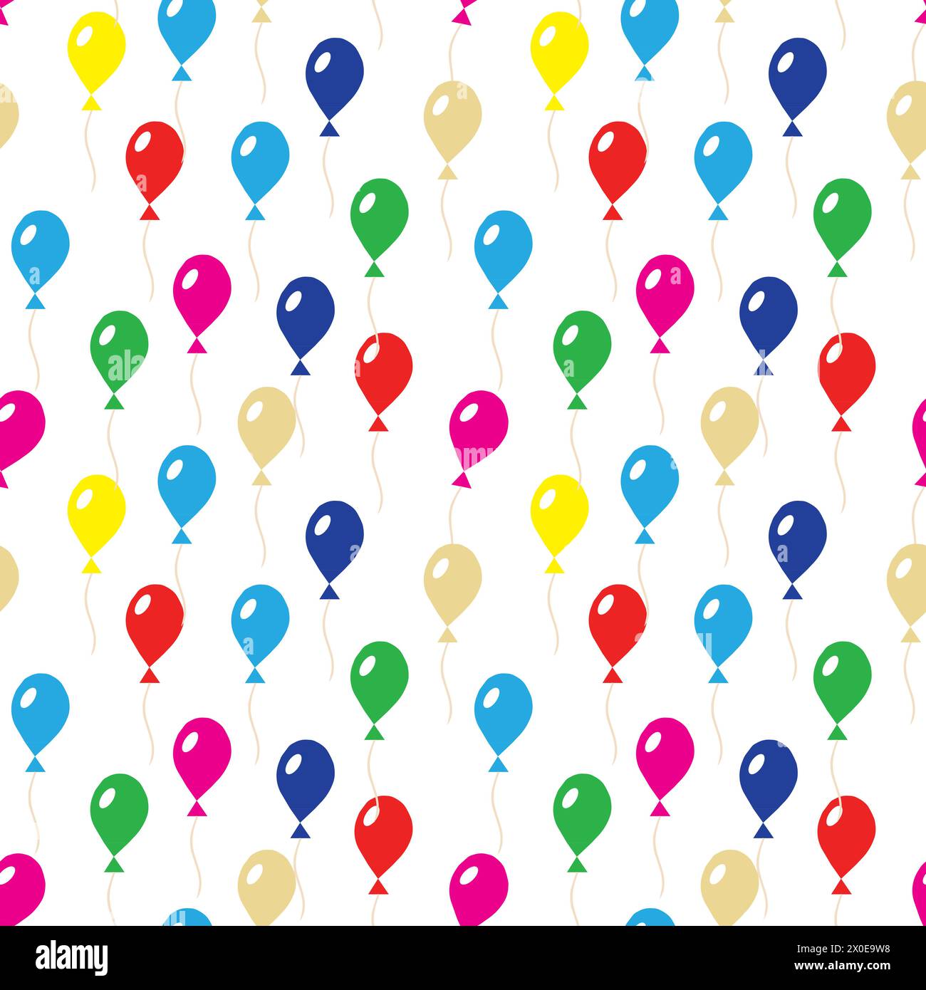 Multi-colored inflatable balls. Seamless pattern. Vector illustration. Stock Vector