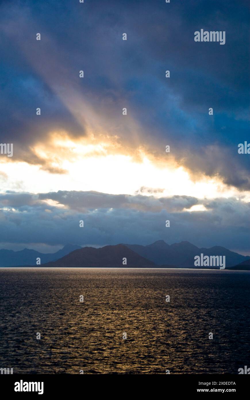 Sunrise over the strait of magellan also straits of magellan the
