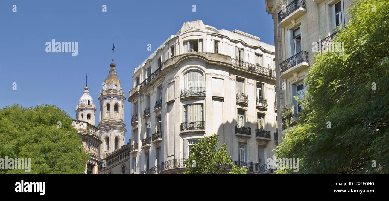 corner of Defensa Street and Humberto Primo at Plaza Dorrego in San Telmo - Buenos Aires, Argentina Stock Photo