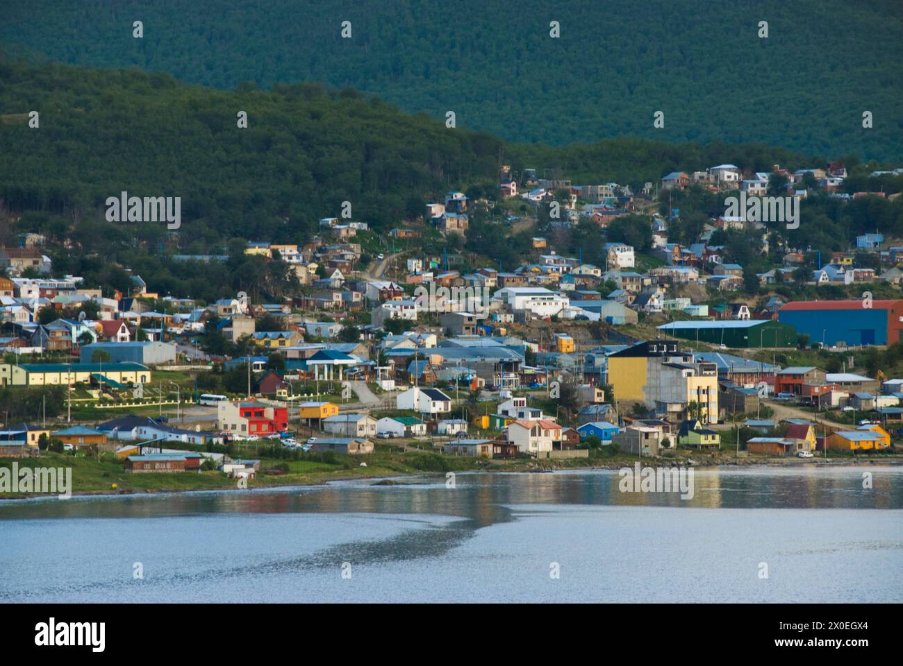 port of Ushuaia, southernmost city in the world and capital of the Tierra Del Fuego, Antarctica and Southern Atlantic Islands Province of Argentina Stock Photo