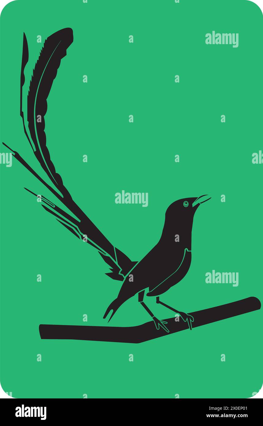 Stone magpie,icon logo vector design illustration Stock Vector