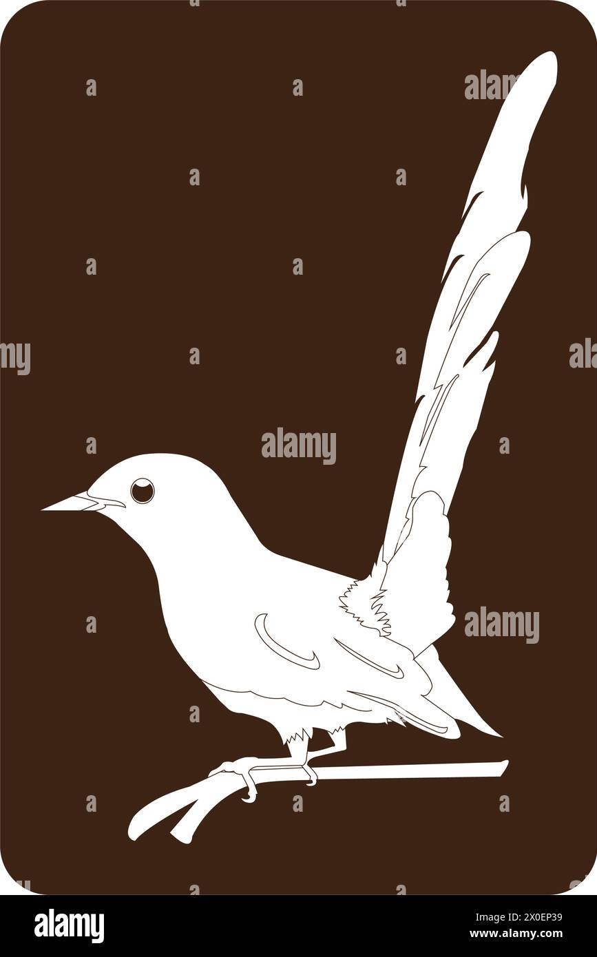 Stone magpie,icon logo vector design illustration Stock Vector
