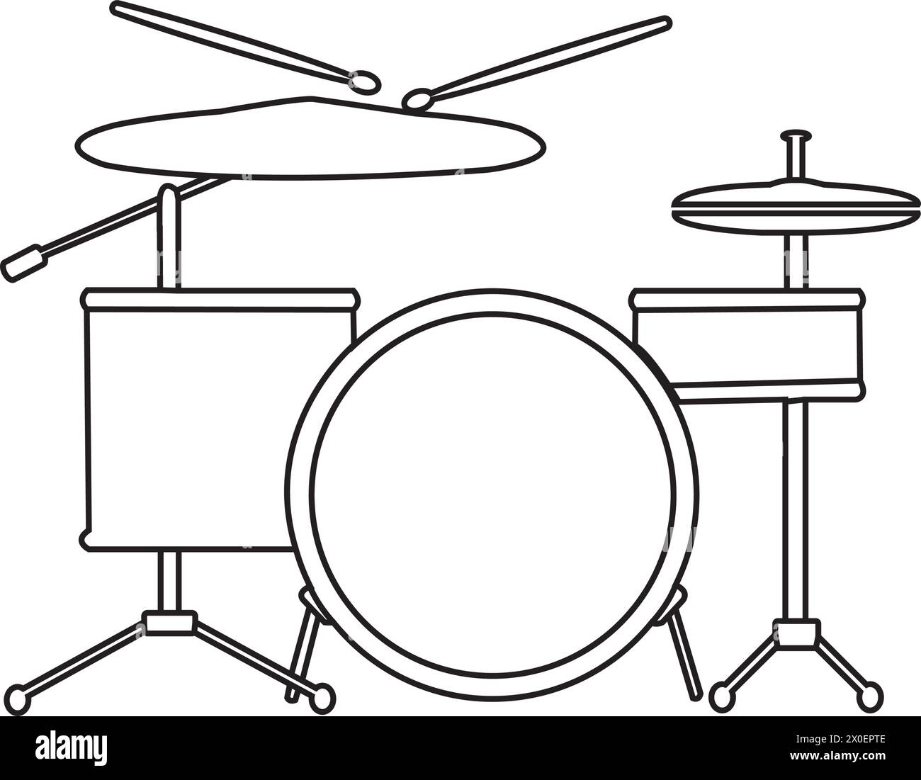 drum set icon,vector illustration logo design Stock Vector