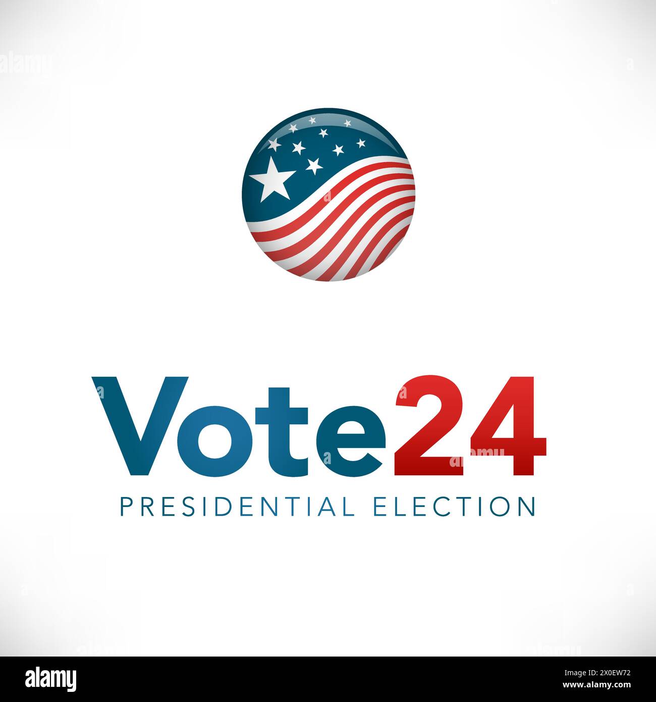 Voting 2024 Icon Vote, Government, and Patriotic Symbolism and Colors