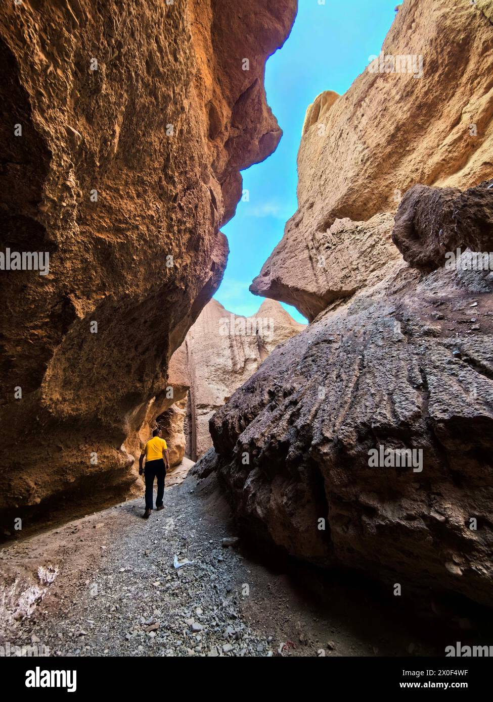 TURPAN, CHINA - APRIL 11, 2024 - Tourists play in Huoyun Cave at Huoyun ...