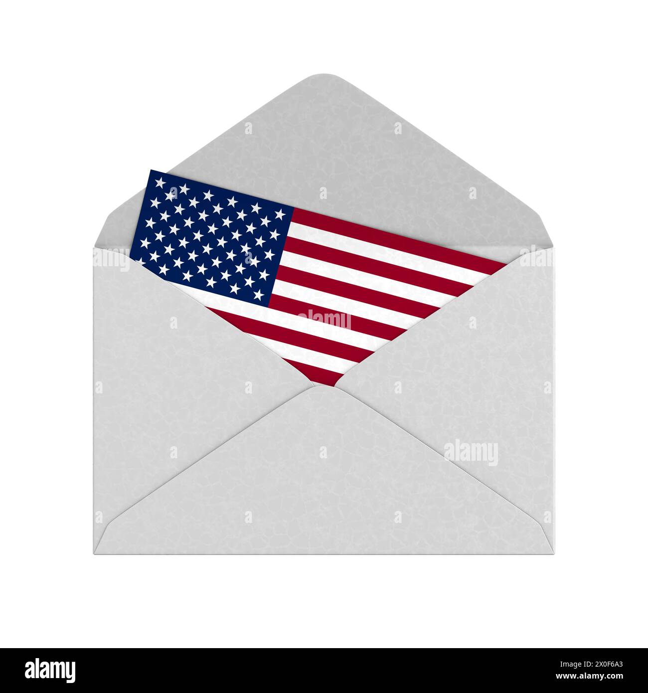 vote by mail on white background. Isolated 3D illustration Stock Photo