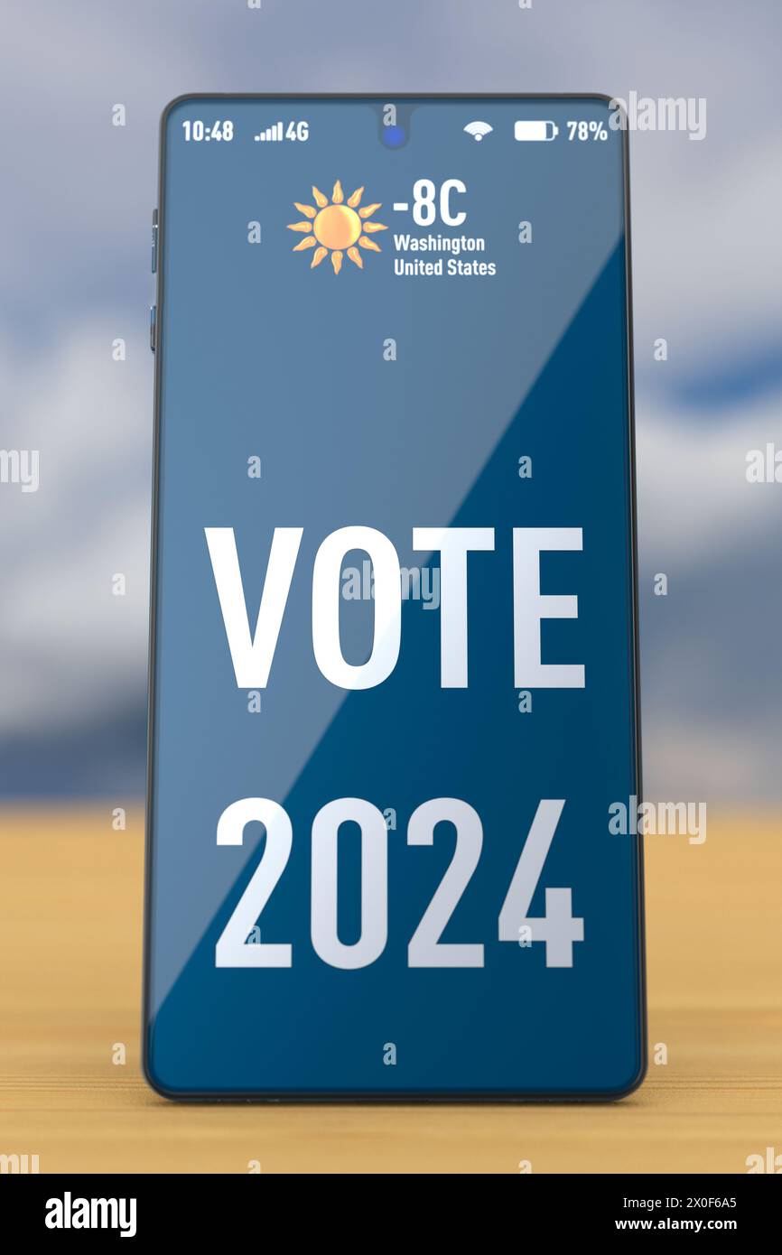 vote by phone. 3D illustration Stock Photo