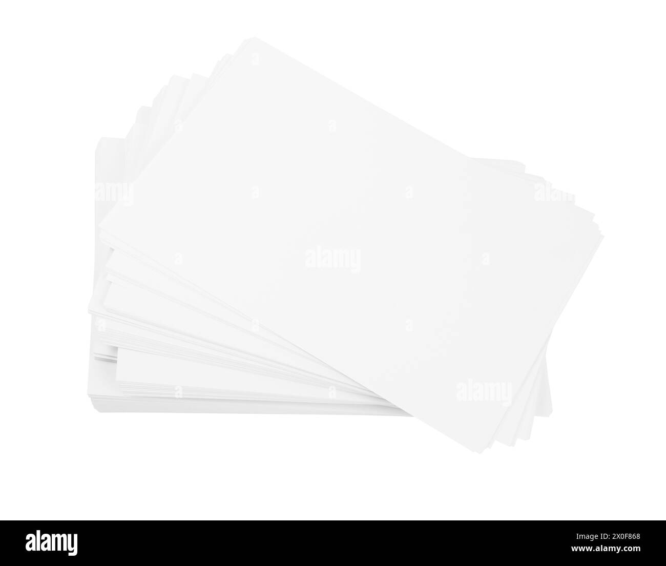 Stack of A4 blank paper isolated on white background. Save clipping path. Stock Photo