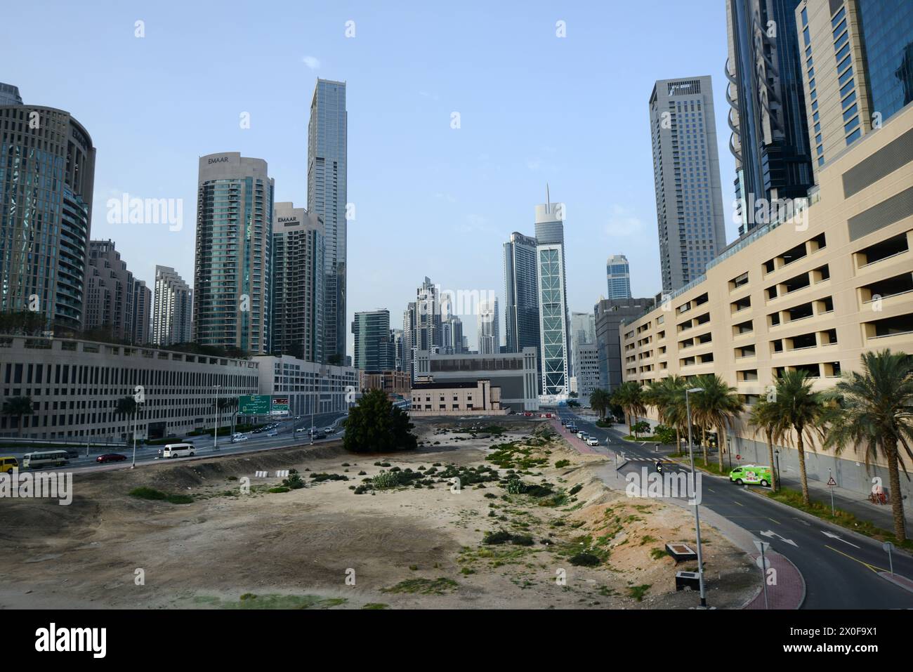 Last empty plots in downtown Dubai, UAE. Stock Photo