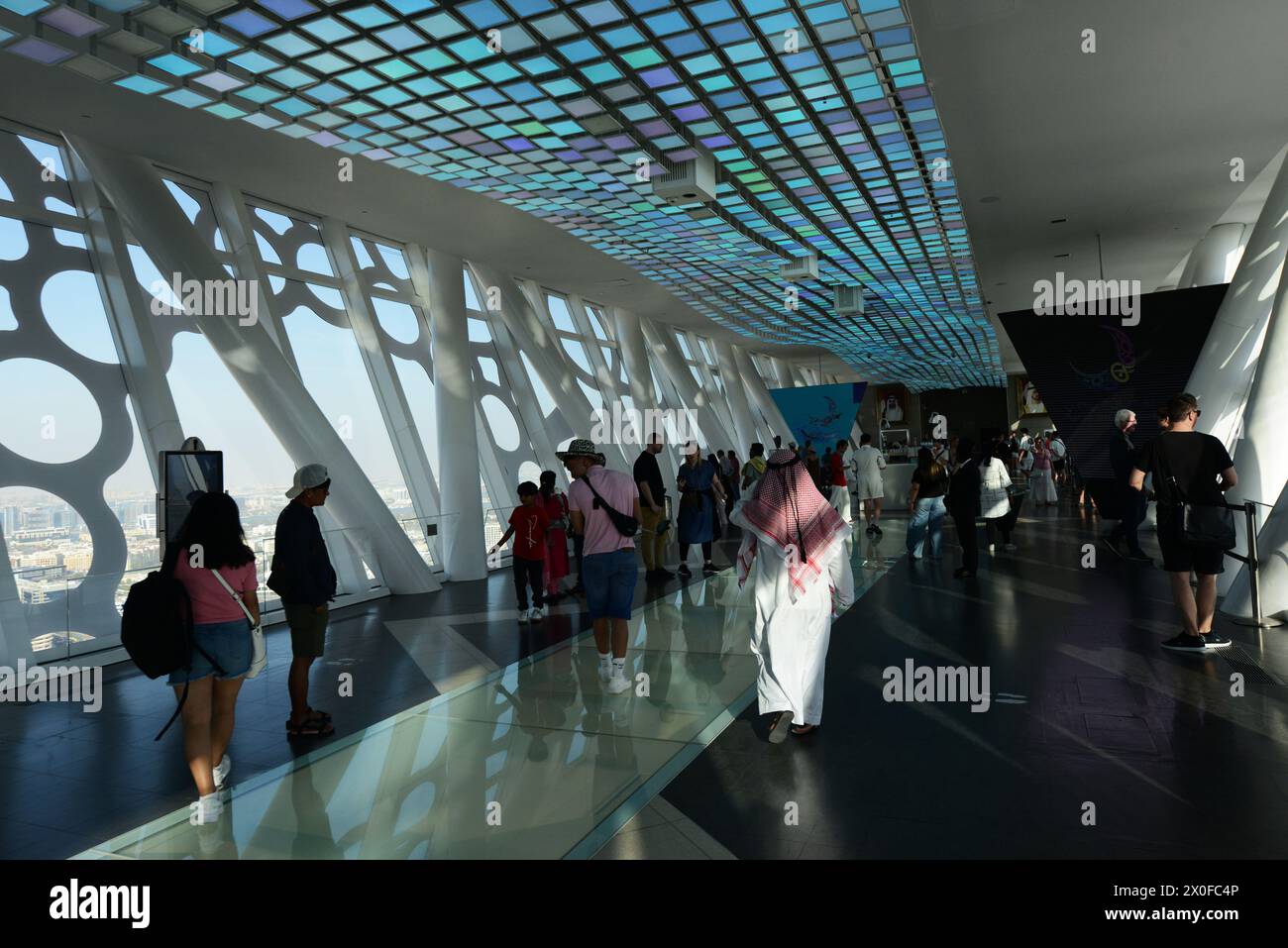 The Observatory deck at the top of the Dubai Frame in Dubai, UAE. Stock Photo
