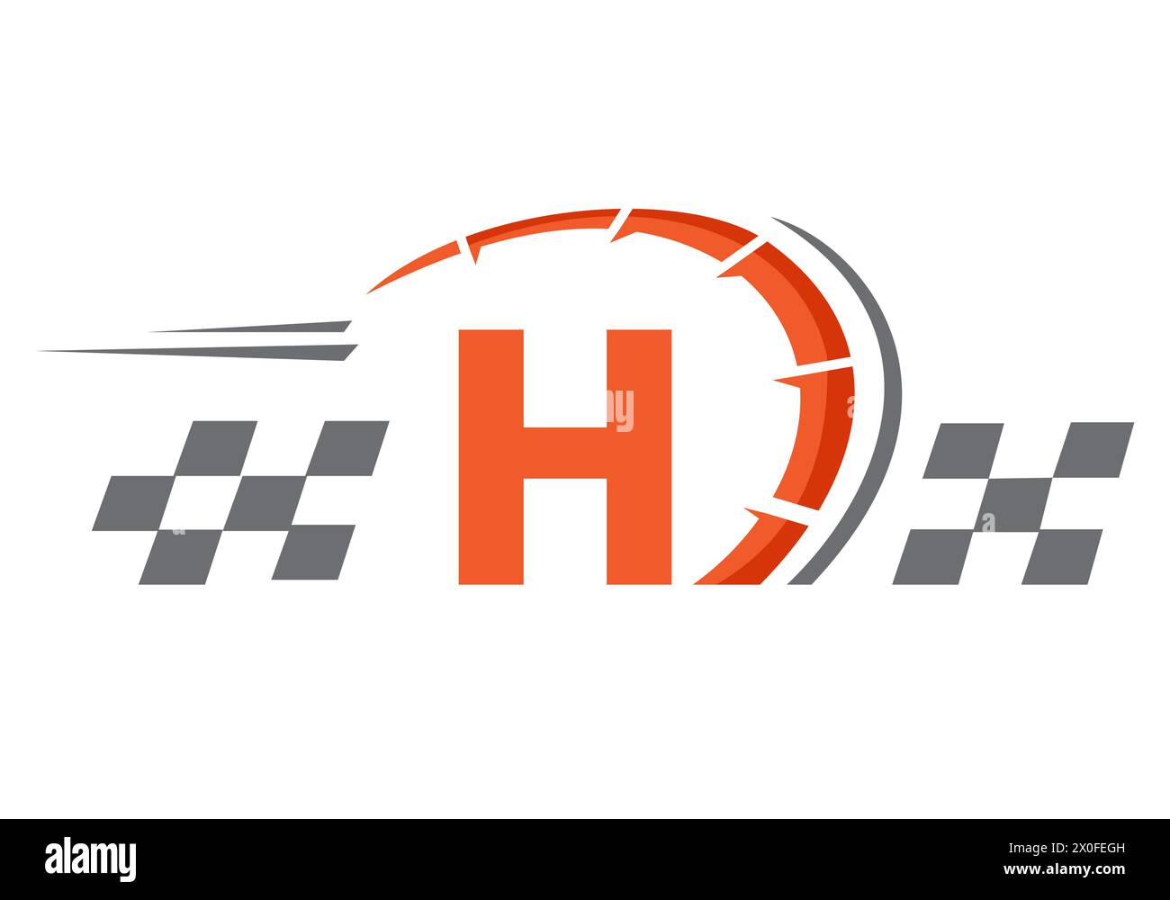 H Logo Racing Letter H with Racing Flag Logo. Speed Logo Symbol Stock Vector Image ...