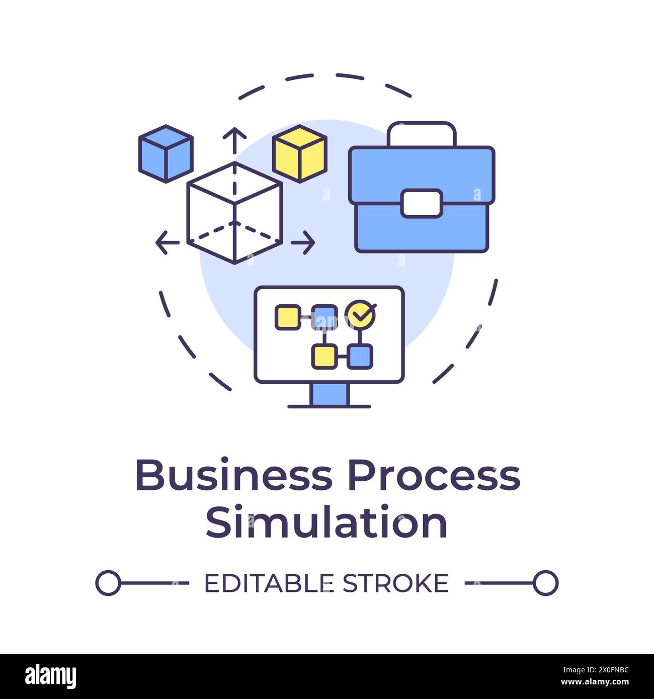 Business process simulation multi color concept icon Stock Vector Image ...