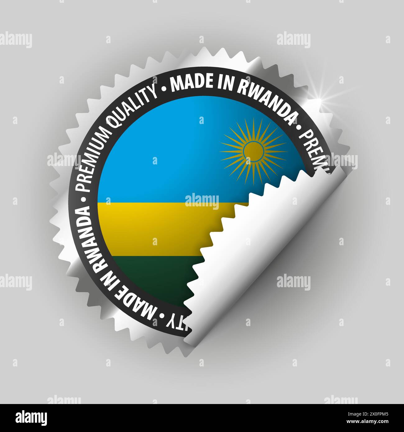 Made in Rwanda graphic and label. Element of impact for the use you want to make of it. Stock Vector