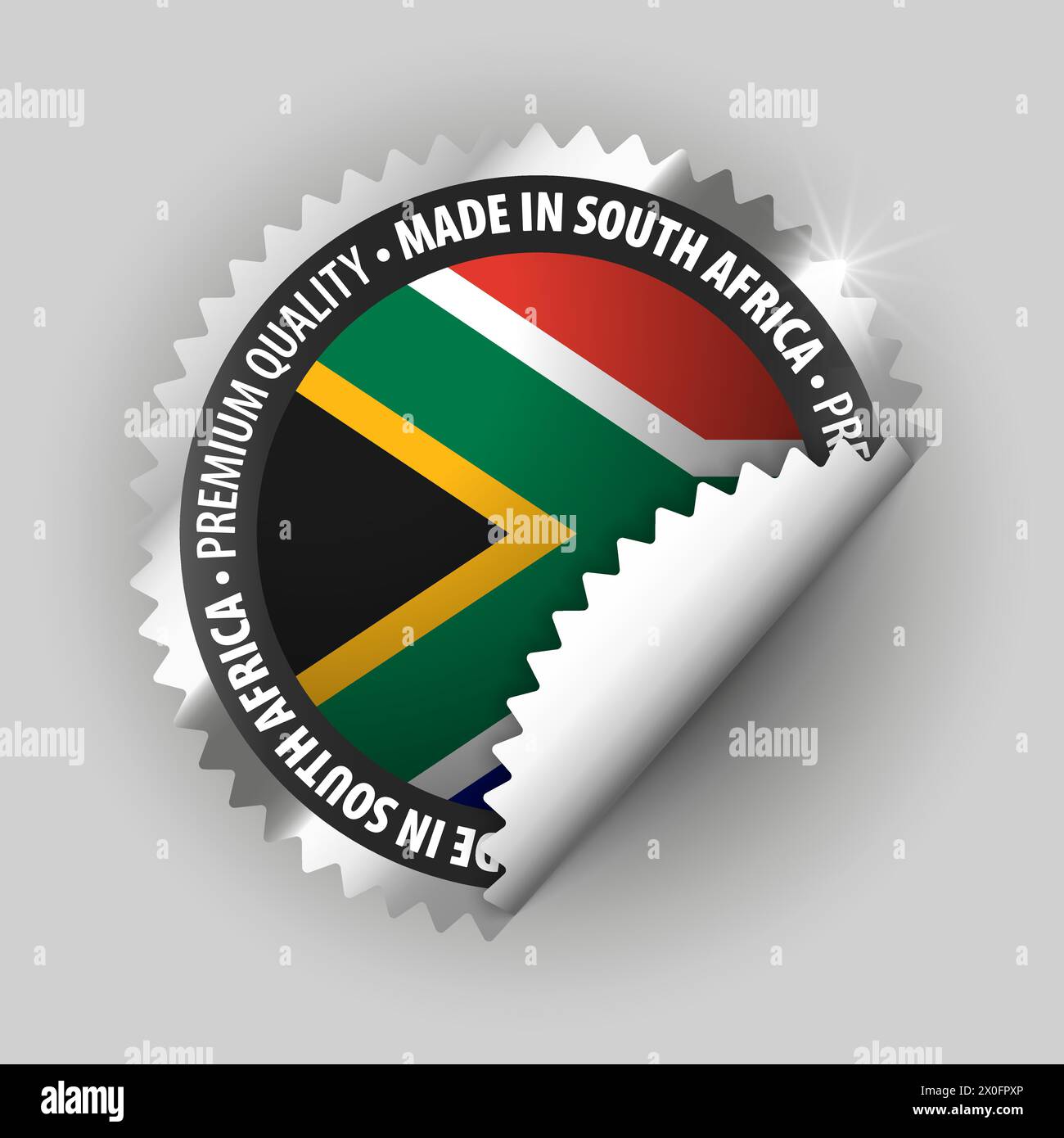 Made in SouthAfrica graphic and label. Element of impact for the use you want to make of it. Stock Vector