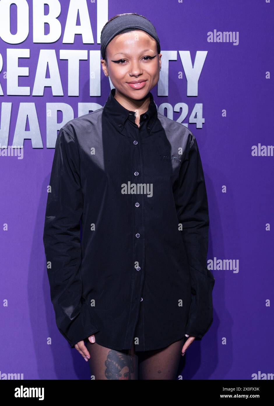 Myha'la Jael Herrold attends Second Annual GQ Global Creativity Awards at WSA in New York on April 11, 2024 Stock Photo
