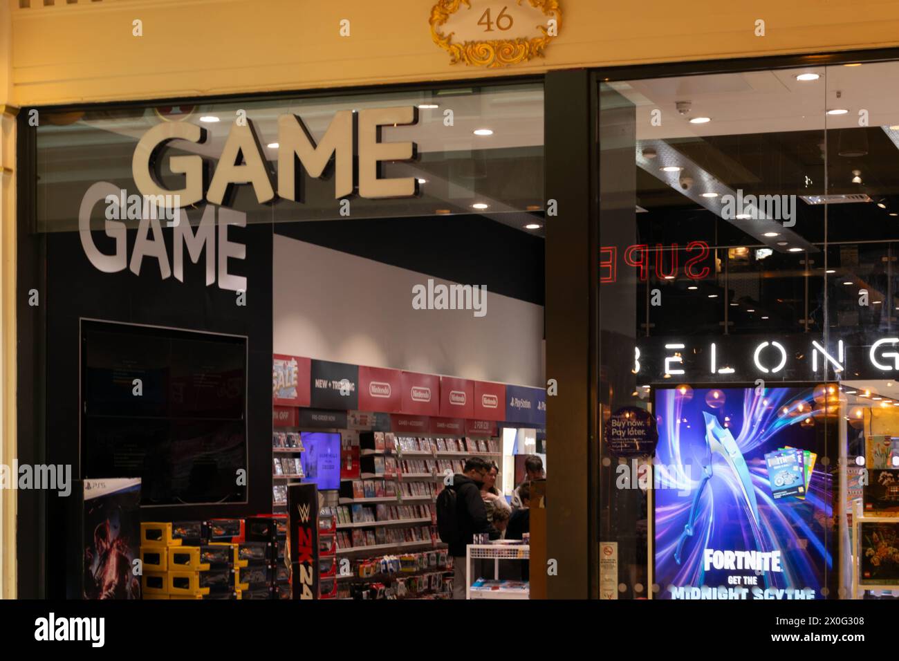 Game store Trafford Centre, Greater Manchester UK. Shopfront with Game logo Stock Photo