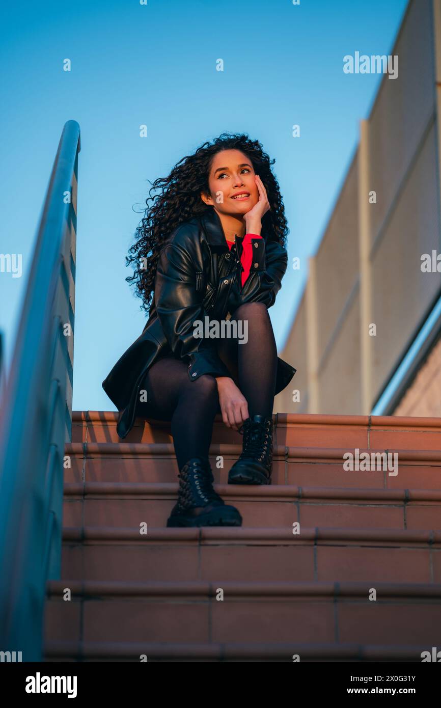 Beautiful curly haired black hi-res stock photography and images - Alamy