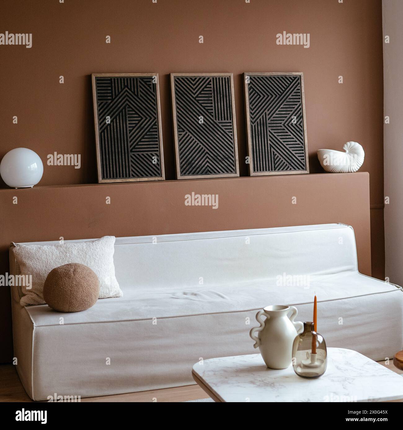 Picture of the interior is in Scandinavian style. dark interior Stock Photo - Alamy