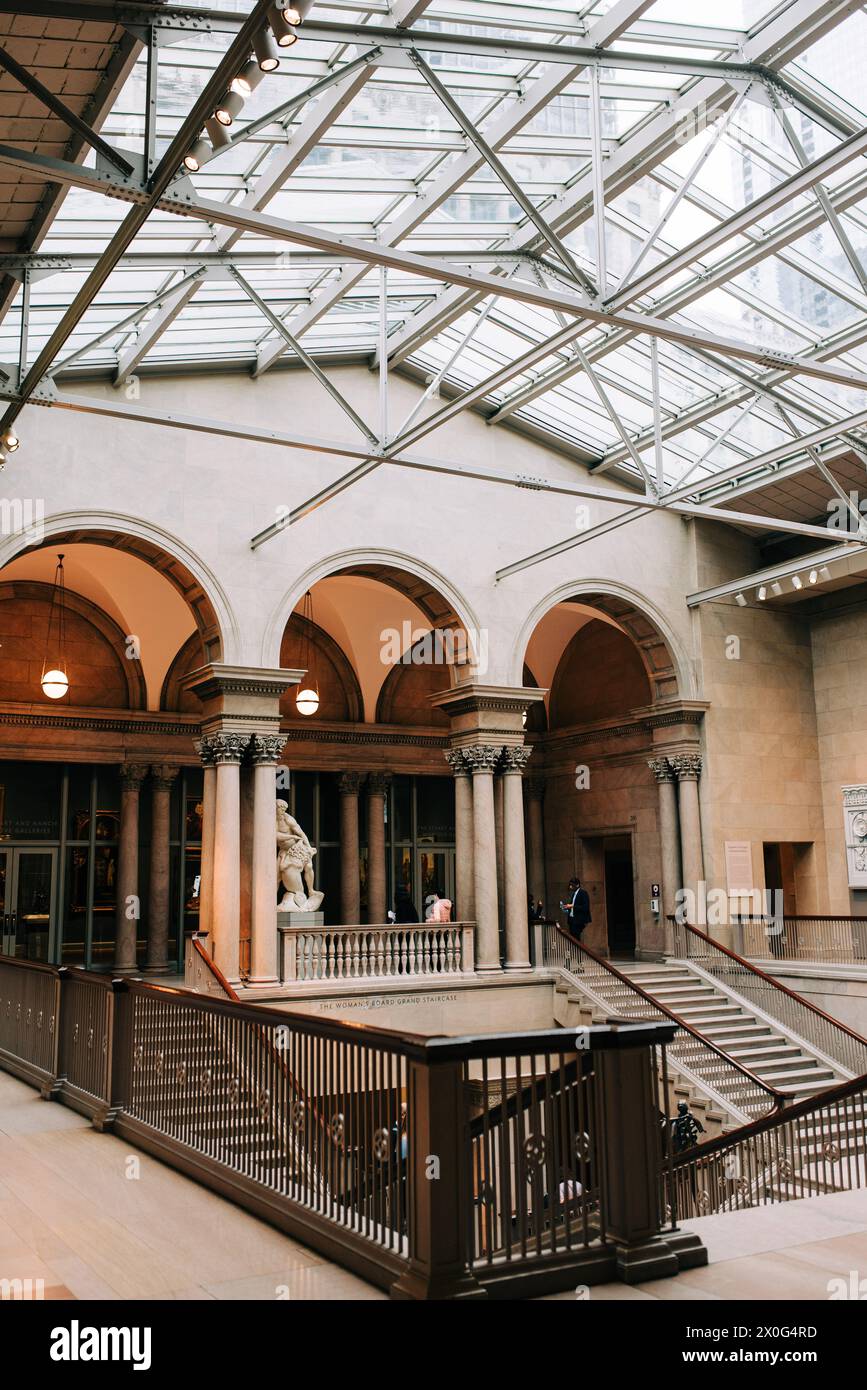 Glorious Atrium: A Towering Oasis of Light and Space Stock Photo