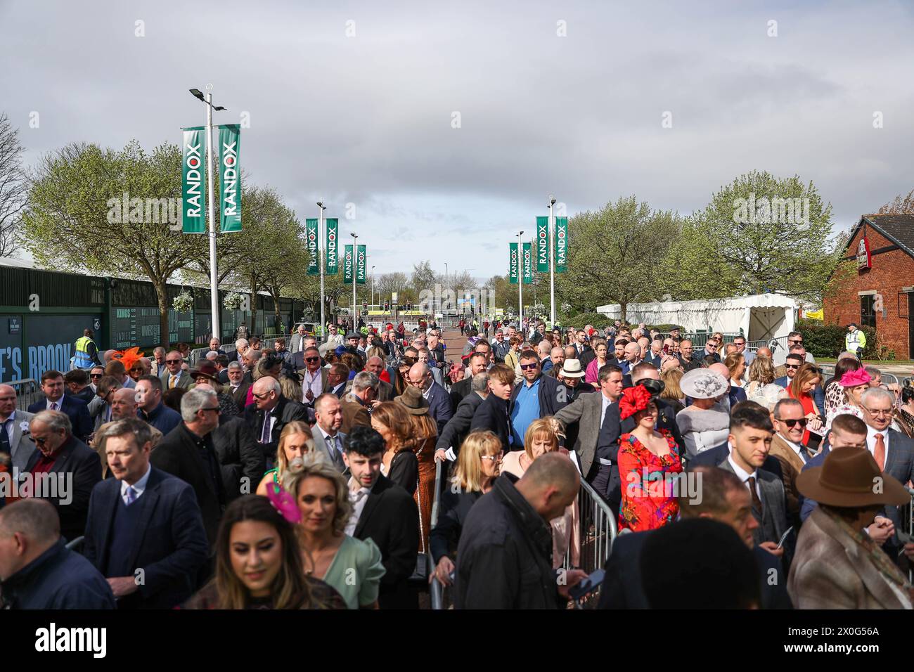during the The Randox Grand National 2024 Ladies Day at Aintree Racecourse, Liverpool, United Kingdom. 12th Apr, 2024. (Photo by Mark Cosgrove/News Images) in, on 4/12/2024. (Photo by Mark Cosgrove/News Images/Sipa USA) Credit: Sipa USA/Alamy Live News Stock Photo