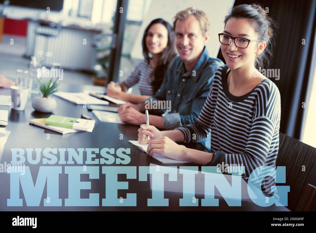 Business People Meeting And Teamwork With Words For Collaboration 