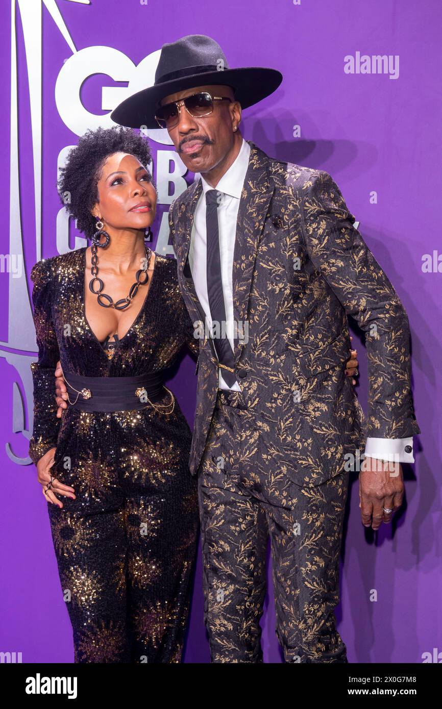 NEW YORK, NEW YORK APRIL 11 (LR) Shahidah Omar and J. B. Smoove