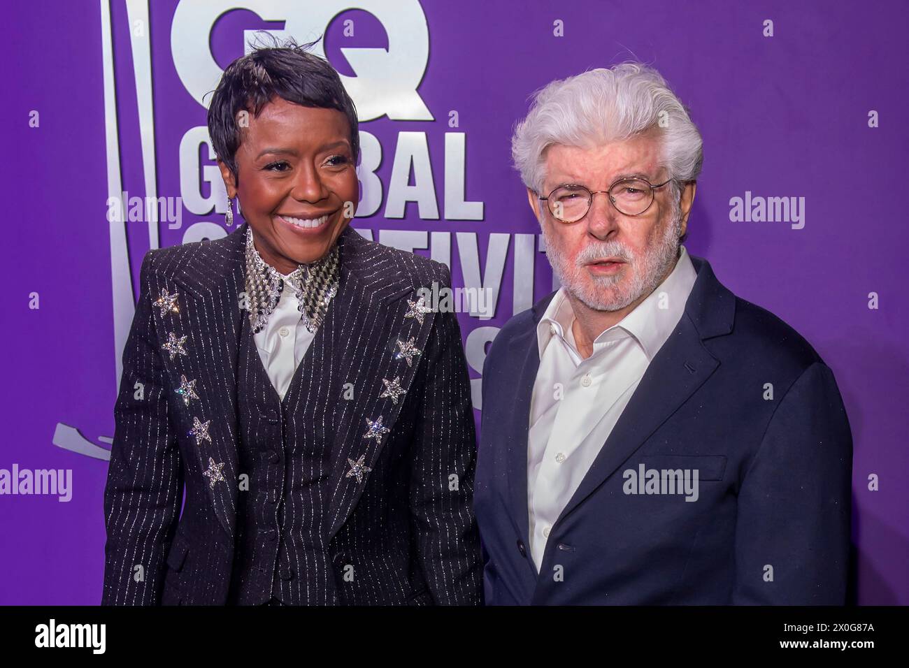NEW YORK, NEW YORK APRIL 11 (LR) Mellody Hobson and Lucas
