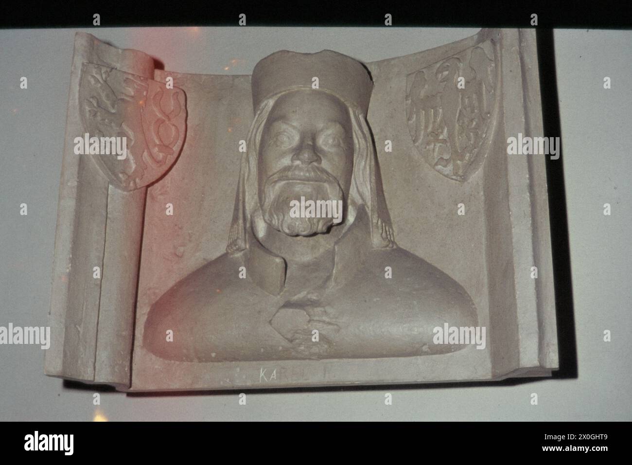Plaster bust of Charles IV, Prague, Czech Republic [automated translation] Stock Photo