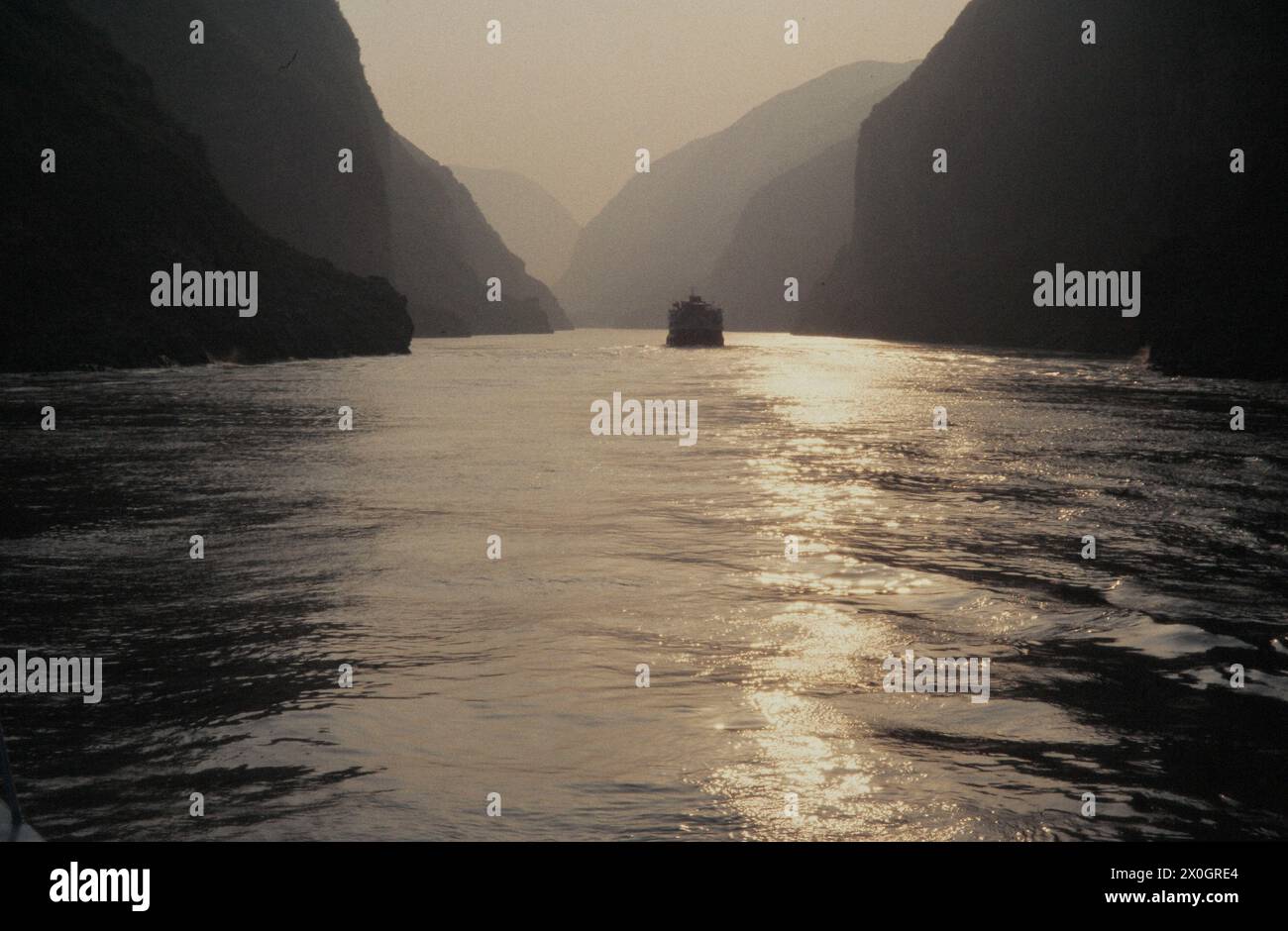 The Changjing at the beginning of the Wu Gorge at sunrise. [automated ...