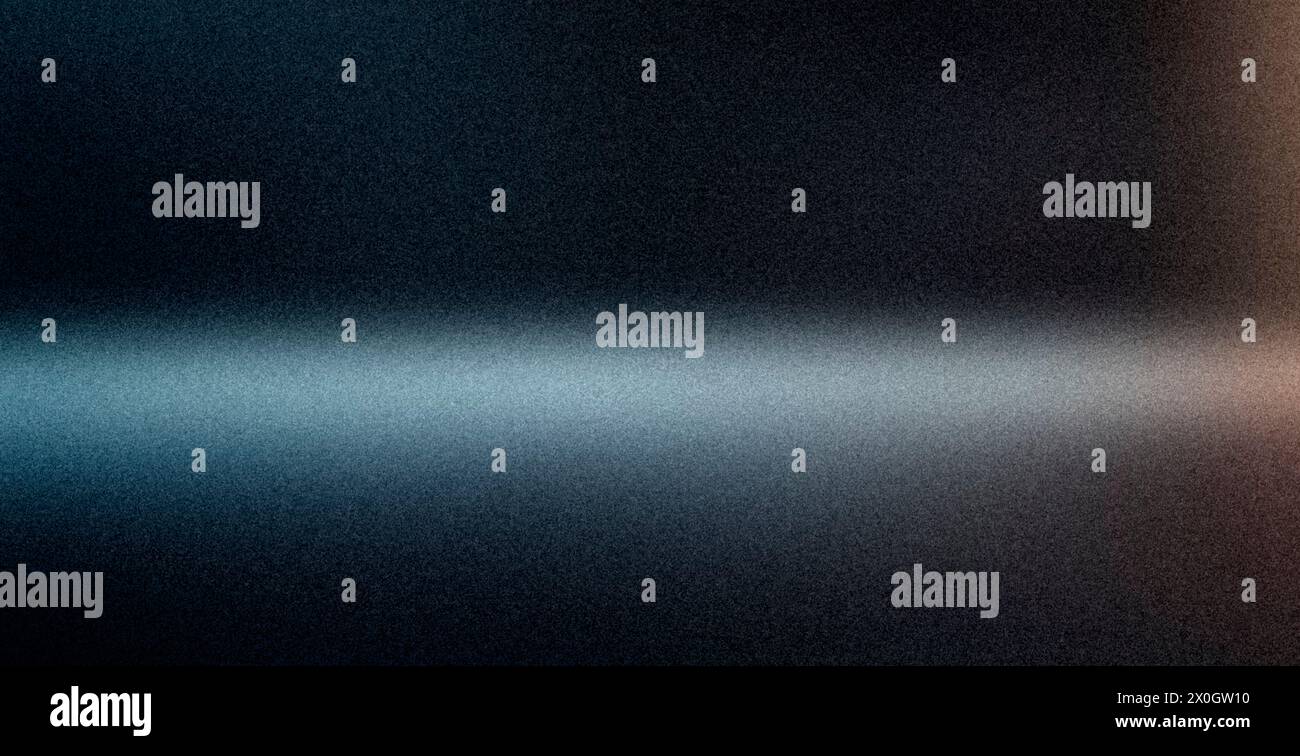 Soft black and blue background with illuminated surface, rough texture, grainy noise. Stock Photo