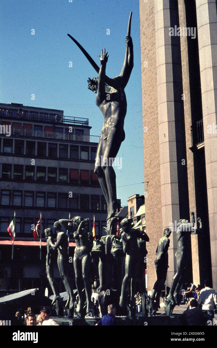 The Orpheus Fountain by the Swedish sculptor Carl Milles in front of Konserthuset in Stockholm. [automated translation] Stock Photo