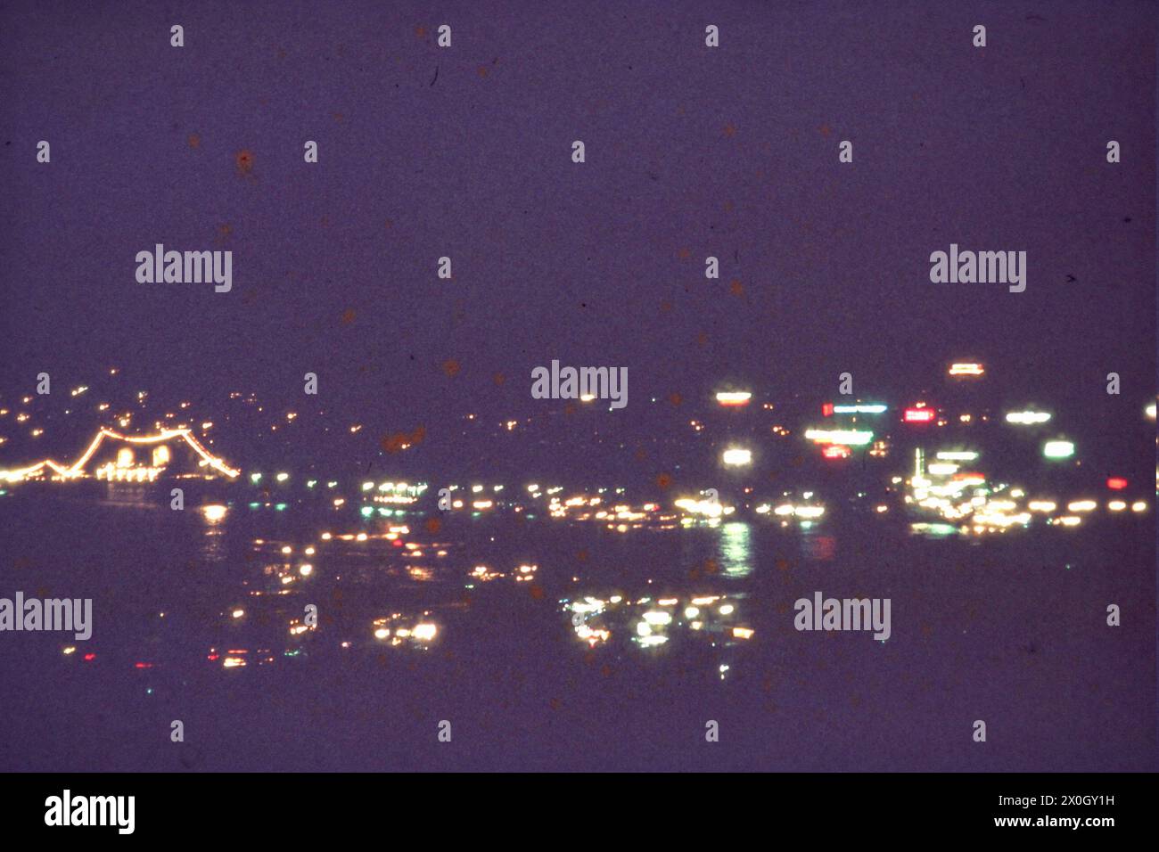 The Golden Horn and Beyoglu by night. [automated translation] Stock ...