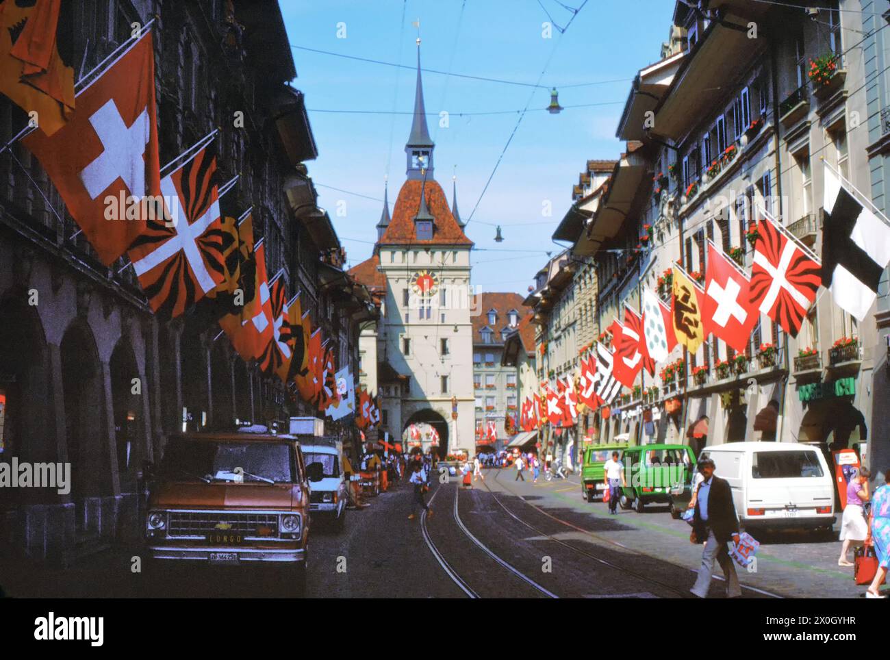 View of the Käfigturm from Spitalgasse, Bern, Switzerland [automated ...