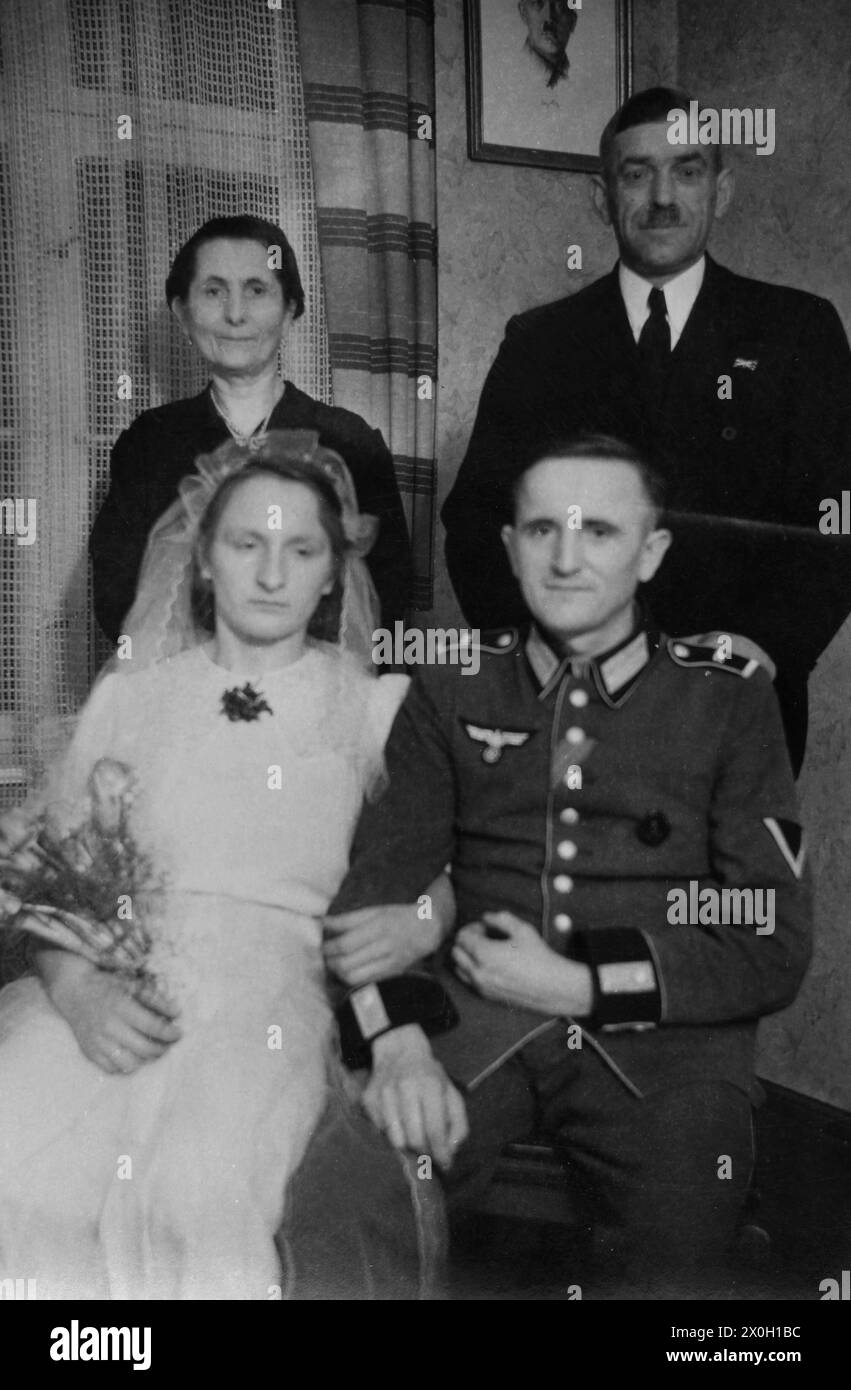 Wedding during a furlough in the Second World War. Stock Photo