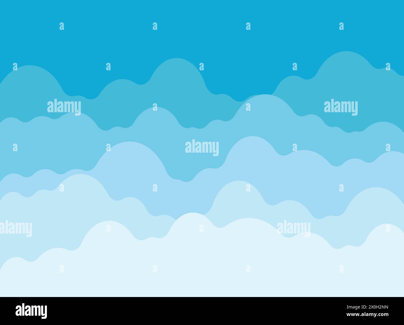 Blue sky with white clouds in flat style. Airy atmosphere vector ...