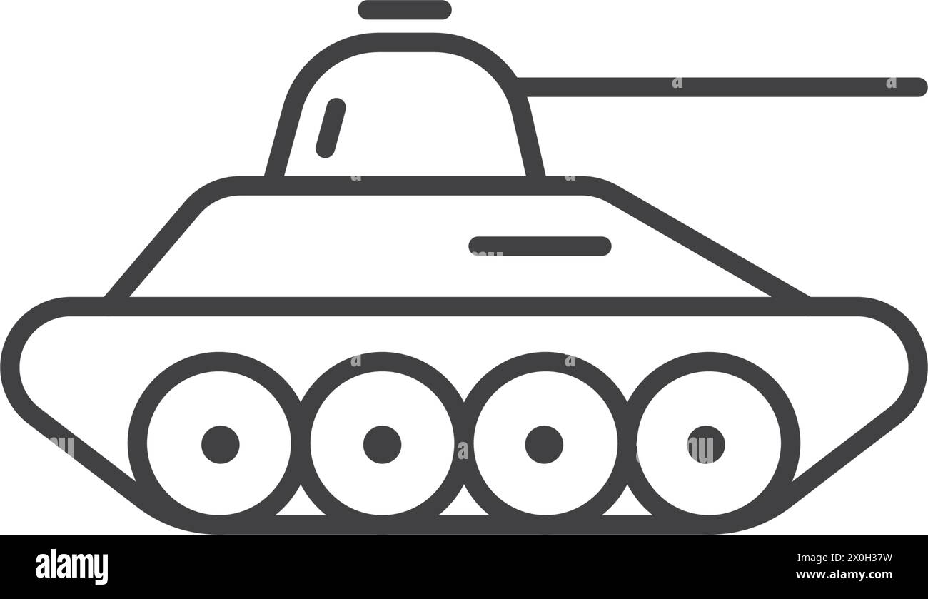 Tank icon in flat style. Panzer vehicle vector illustration on isolated background. Transport sign business concept. Stock Vector