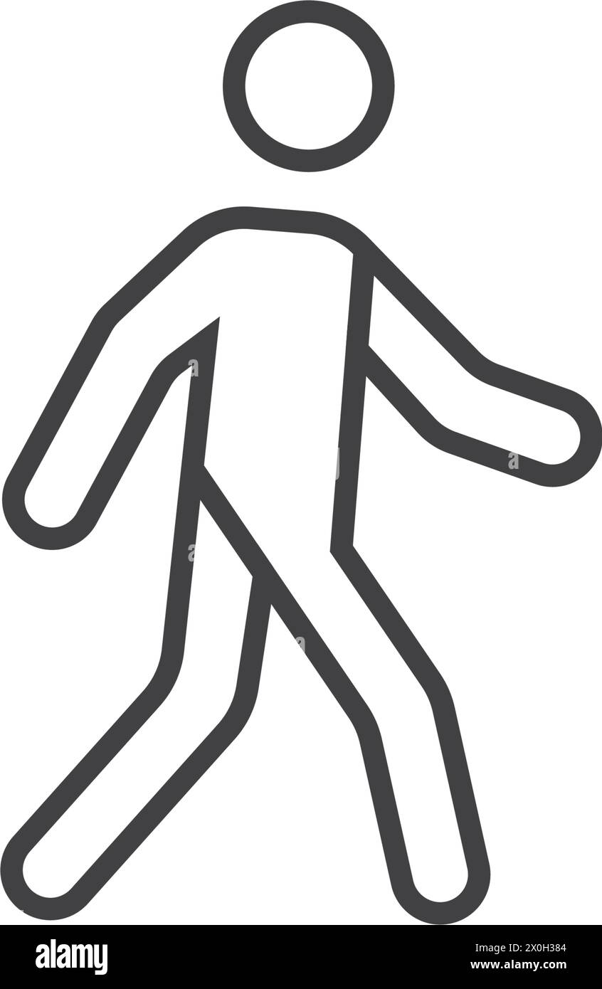 Walking man icon in flat style. People vector illustration on isolated