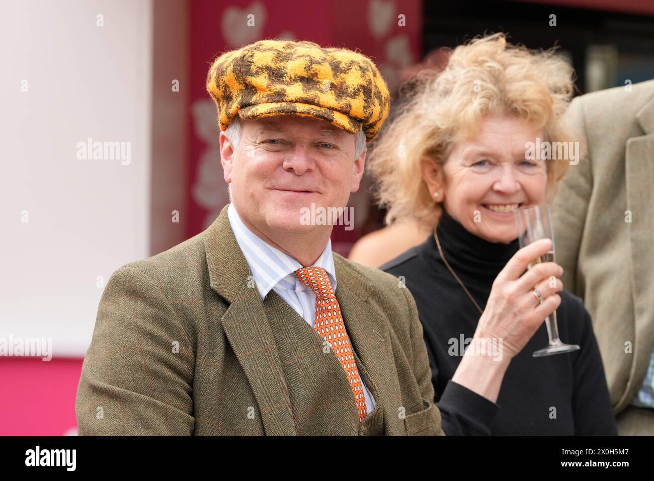 Aintree Racecourse, Aintree, Merseyside, England. 12th April 2024.  2024 Grand National Festival Day 2; Race goers during Ladies Day, day 2 of the festival.Photo credit: Stephen Hearn/Action Plus Sports Images/ Alamy Live News Stock Photo
