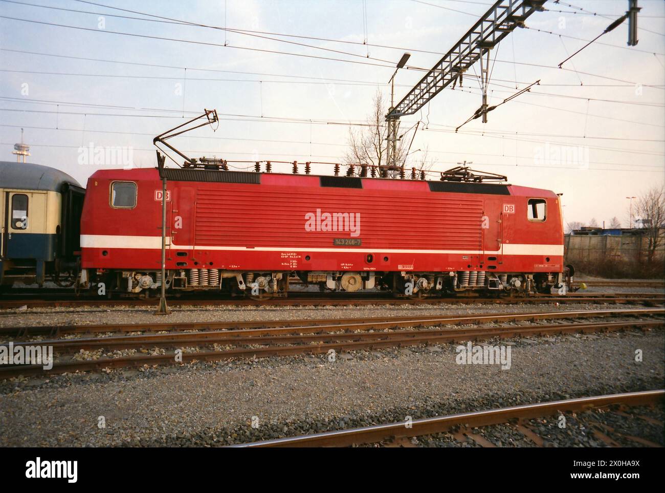 The special trains, for example pulled by a type 143 locomotive, gather at the exhibition station [automated translation] Stock Photo