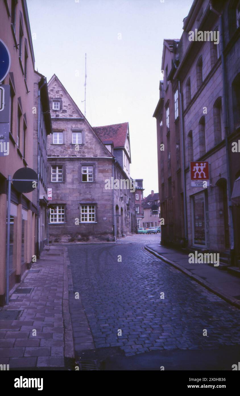 A walk through the city a few days after the Chernobyl disaster Lunch break - asparagus and strawberries have never been so cheap. Radiation hysteria began in Germany. [automated translation] Stock Photo