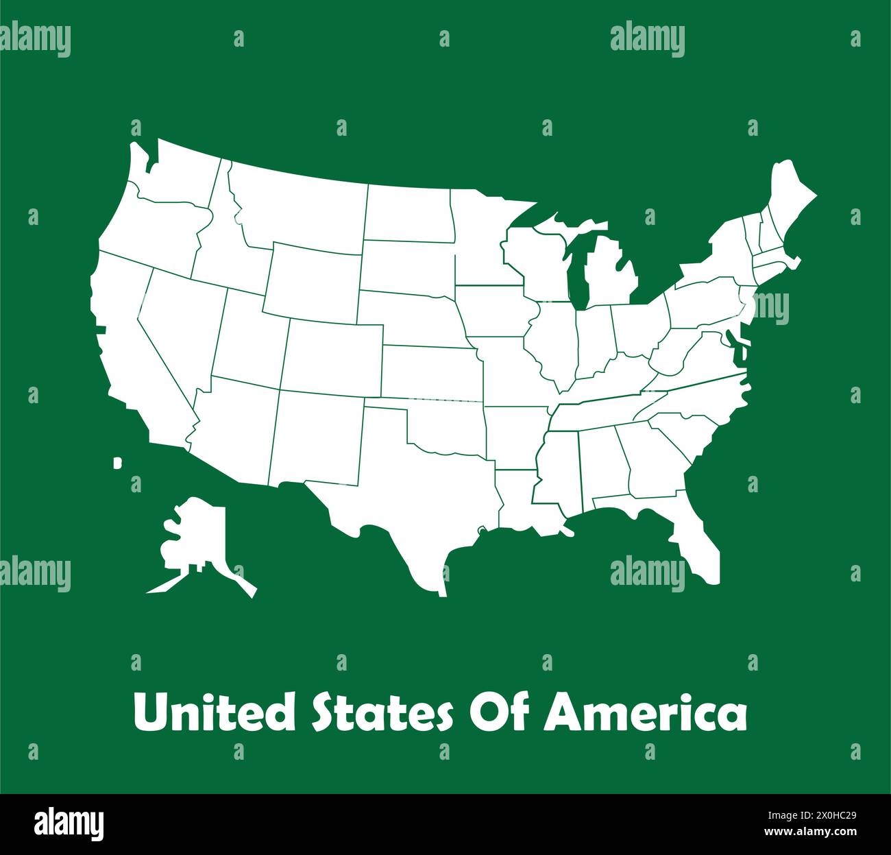 United States map vector illustration - United States Map Vector Illustration Simple Design 2X0HC29 