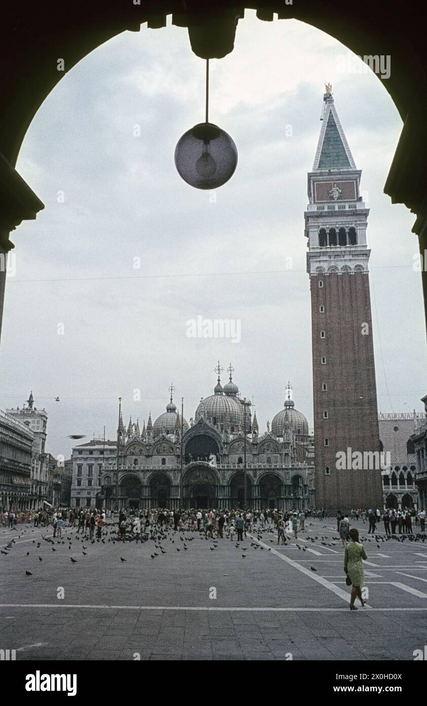 St. Mark's Rower St. Mark's Square with St. Mark's Basilica and St. Mark's Tower ...