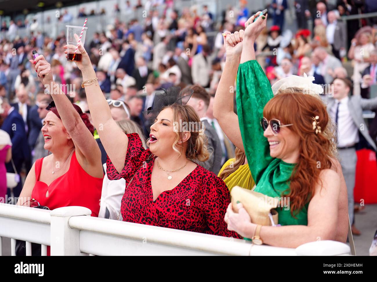 Racegoers on day two of the 2024 Randox Grand National Festival at ...