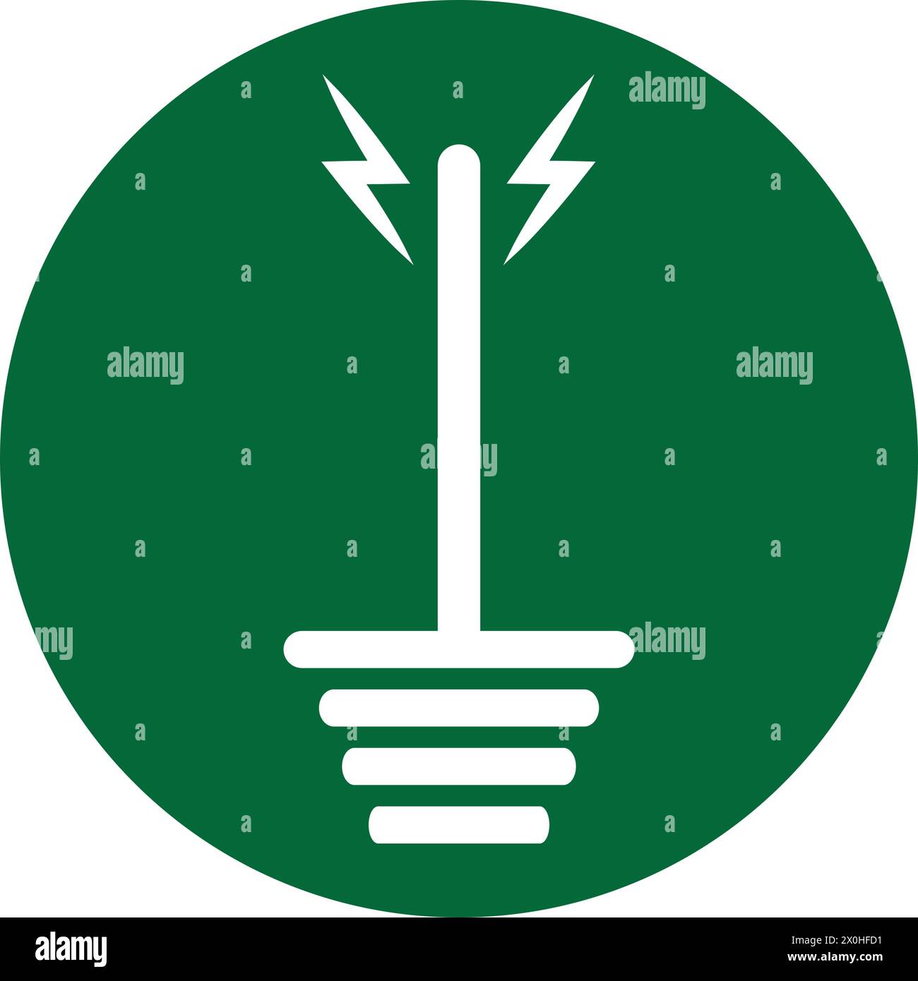 Ground Icon. Symbol of Grounding Lightning or Electrical Current. Stock Vector