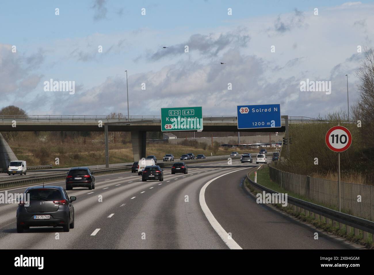 E20 motorway near Copenhagen Denmark  April 2024 Stock Photo